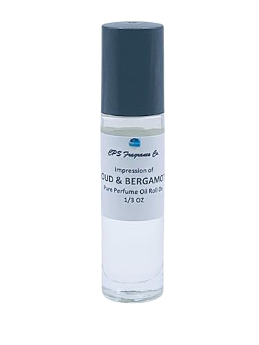 OUD & BERGAMOT For Women & Men Type Hypoallergenic Pure Perfume Body Oil Roll On 1/3oz (10ml) CPS Fragrance Co. Impression made with Pure essential Oils + Organic Fractionated Coconut Oil