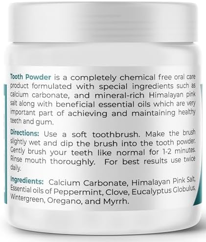 Viva Doria Natural Tooth Powder | Remineralizing Tooth Powder | Natural Teeth Whitening Powder | Toothpaste Power | Breath Freshener | Refreshing Mint Flavor | 10 Oz