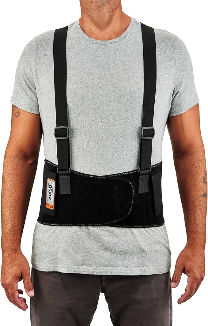 Ergodyne ProFlex 1650 Back Support Belt, 7.5" Elastic, Adjustable, Removeable Straps, XL
