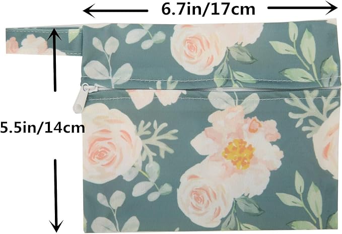 5 Cloth Menstrual Pads 1 Wet Bag M Panty Liners Reusable Washable (Sunflowers, M Panty Liners)