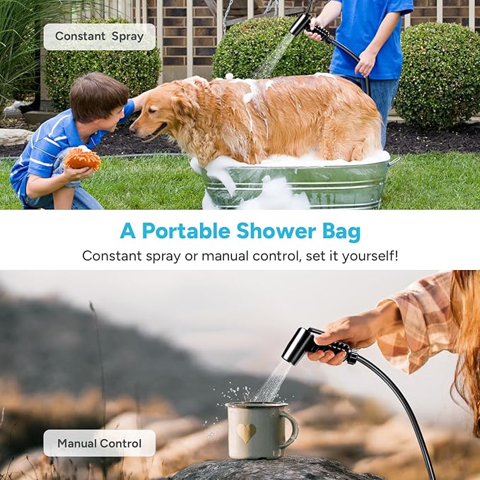 DR.PREPARE 4.5 Gal Camping Shower and 4 Gal Camp Shower Bag Bundle