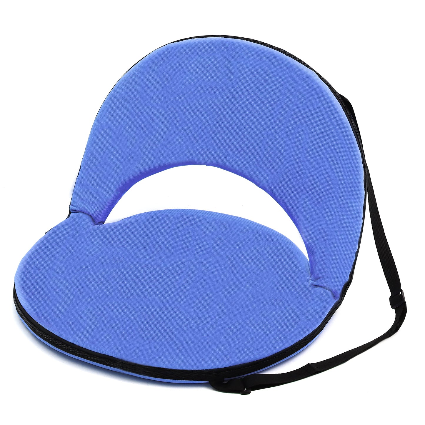 Trademark Innovations Picnic-OVA-BU Portable Multiuse Recliner Stadium Seat, Adjustable, Blue