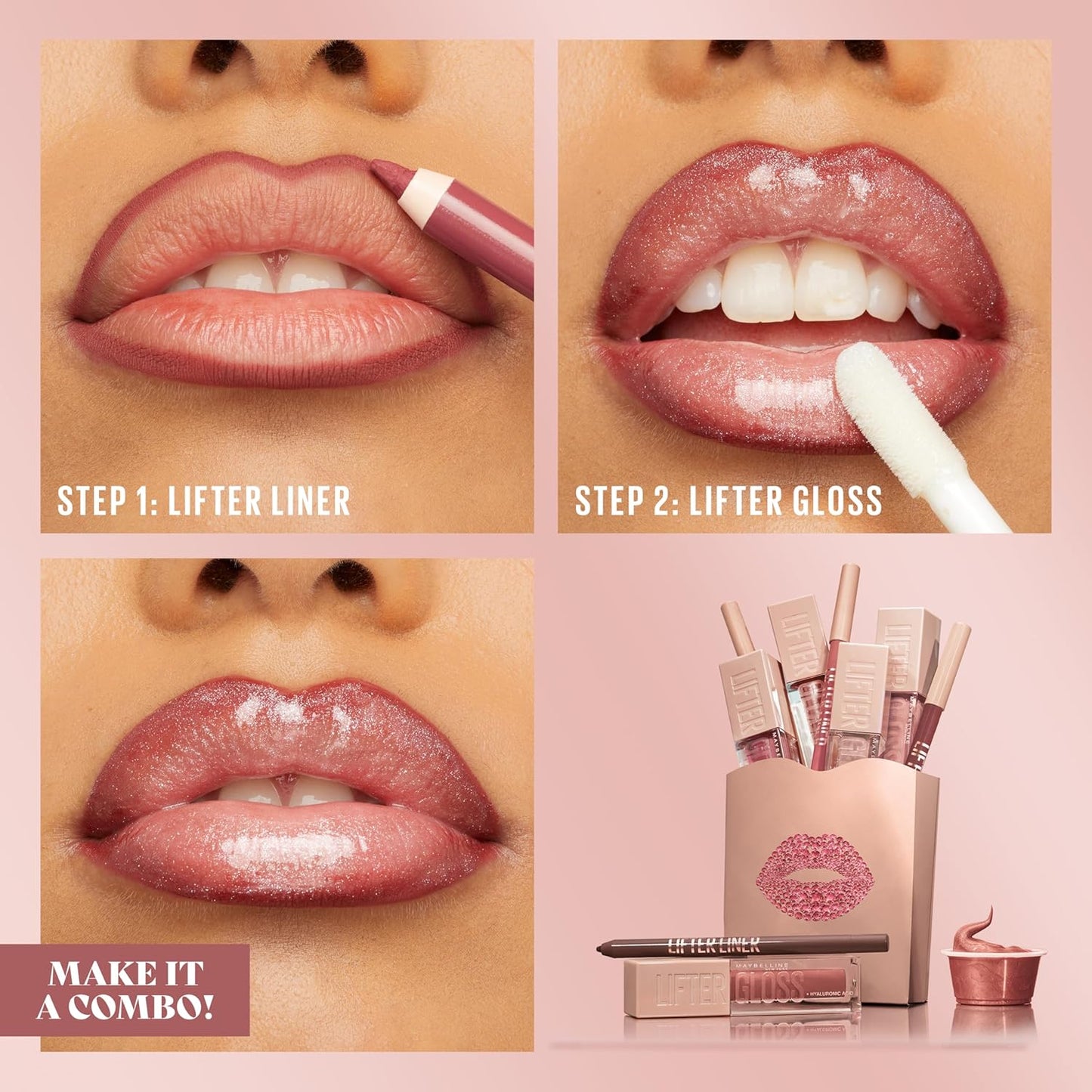 Maybelline Lifter Liner Lip Liner Pencil with Hyaluronic Acid, Peaking, 1 Count