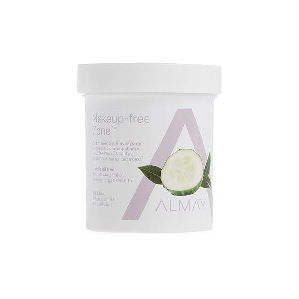 Almay Oil Free Gentle Eye Makeup Remover Pads , Micellar, Hypoallergenic, Cruelty Free, Fragrance Ophthalmologist Tested, 80 ( Packaging May Vary )