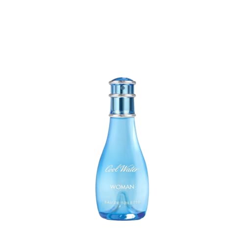Premium Designer Brands Cool Water Perfume for Women Eau de Toilette Spray 1 oz Bundle with Refillable Perfume Atomizer Bottle and Lipstick Balm