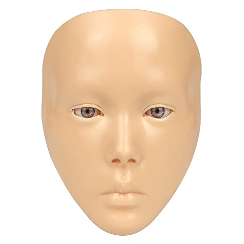 Makeup Practice Face, 5D Reusable Silicone Make up Practice Board Mannequin Face with Makeup Brushes Sponge Set and Eyeshadow Board Kit for Emerging Artist, Girl's Gift, Yellow