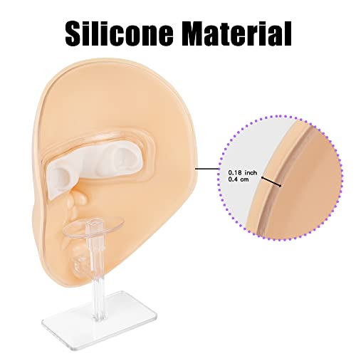 Makeup Practice Face, 5D Reusable Silicone Make up Practice Board Mannequin Face with Makeup Brushes Sponge Set and Eyeshadow Board Kit for Emerging Artist, Girl's Gift, Yellow