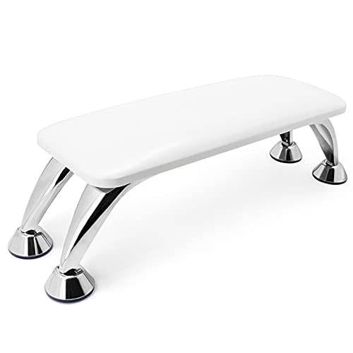 Arm Rest for Nails Tech, Big Manicure Hand Rest Nail Arm Rest Cushion Microfiber Leather Nail Cushion Technician Table Nail Art Accessories for Nails Toenails White