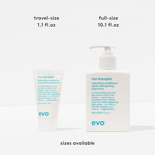 evo The Therapist Hydrating Conditioner - Hydrates, Strengthen and Softens Whilst Improving Shine - Protects Colour Treated Dry Hair, Helps to Detangle