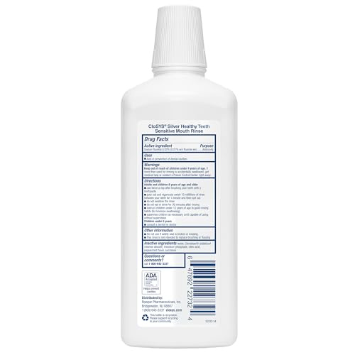 Closys Healthy Teeth Anti-Cavity Oral Rinse Mouthwash with Fluoride, Non-Burning, Non-Irritating – 32 Fl Oz