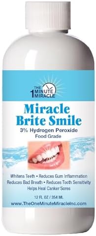 Miracle Brite Smile - 3% Hydrogen Peroxide Medical Food Grade, Peppermint, Lemon, Clove Leaf, Cinnamon and Rosemary