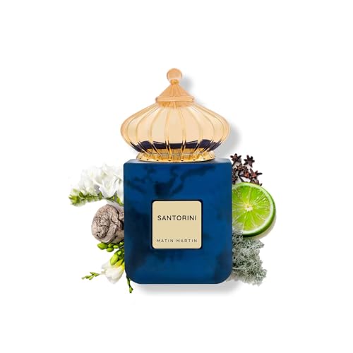 Santorini for Unisex - Arabian Perfume for Women & Men - Long Lasting Spicy Woody Fragrance with Citrus, Floral, Musk, Fresh, Moss Notes - Arabic Cologne - Travel Size - 3.4 oz EDP Spray
