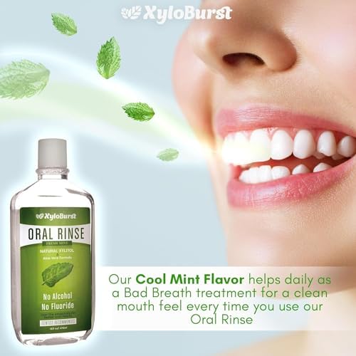 Xyloburst Oral Rinse Natural Mouthwash - Xylitol Mouthwash | Fluoride Free Mouth Wash | Alcohol Free Mouth Wash | Fresh Mint Mouth Rinse | SLS Free | 3-Pack