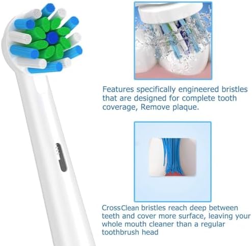 Replacement Brush Heads Fit for Braun Oral b, Compatible with Oral-B Pro 1000/2000/3000/5000/6000 Smart and Genius Electric Toothbrush, 12 Pcs (White)