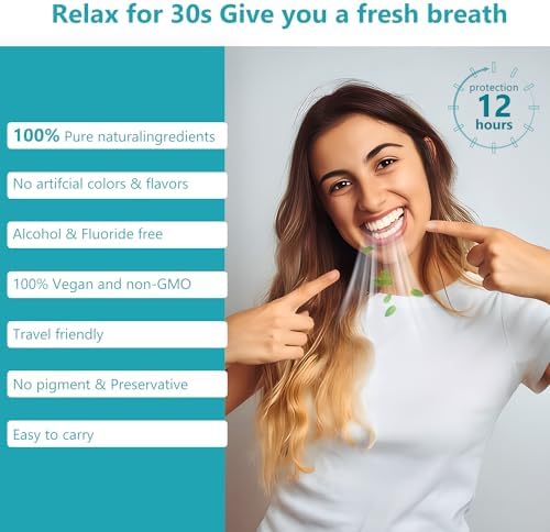 Mouthwash Travel Size Portable Packets to Go, Alcohol & Fluoride Free Fresh Mint MouthwashStrips for Superior Oral Hygiene,30 Individual Disposable Mouthwash Packs(Pack of 30)