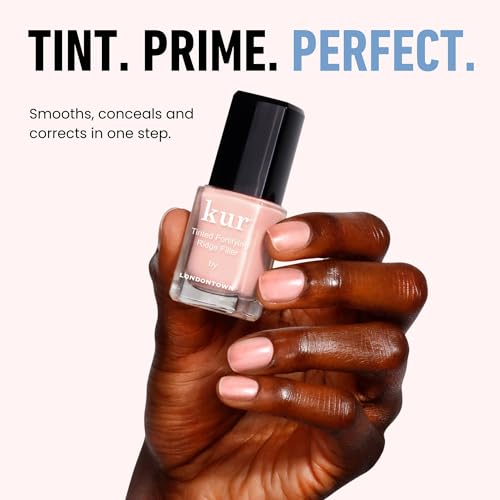 LONDONTOWN kur Nail Ridge Filler - Smoother - Strengthener - Filler for Damaged Uneven Nails - Fortifying, Self Leveling Base, Vegan, Cruelty Free, Paraben Free, 0.4 fl oz