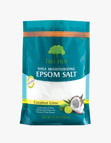 Tree Hut Shea Moisturizing Epsom Salt Coconut Lime, 3Ibs, Ultra Hydrating Epsom for Nourishing Essential Body Care