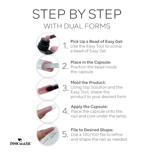 PINKMASK Easy Gel 2oz 60g-Cover Pink, Professional Builder Enhancement Gel-Quick Nail Extension for Beginner DIY, Nail Strengthener-Long Lasting-Salon Quality-Thickening Solution