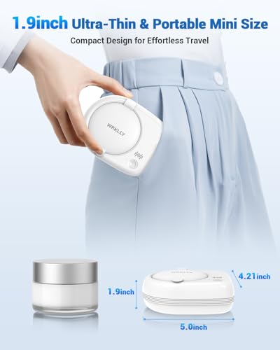 Rechargeable Ultrasonic Retainer Cleaner Machine | 50kHz 1.9 inch Ultra-Thin Portable | Night Guard Aligners Jewelry |6pcs Cleaner Tablets Included | Quick & Deep Clean Modes | FSA HSA Approved