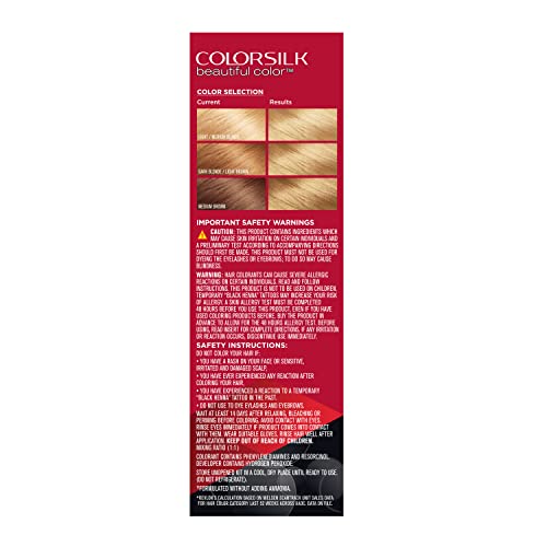 Revlon ColorSilk Permanent Hair Color, 100% Gray Coverage Dye Kit, Ammonia-Free, Keratin and Amino Acids, Blonde Shades, 74 Medium Blonde (Pack of 3)