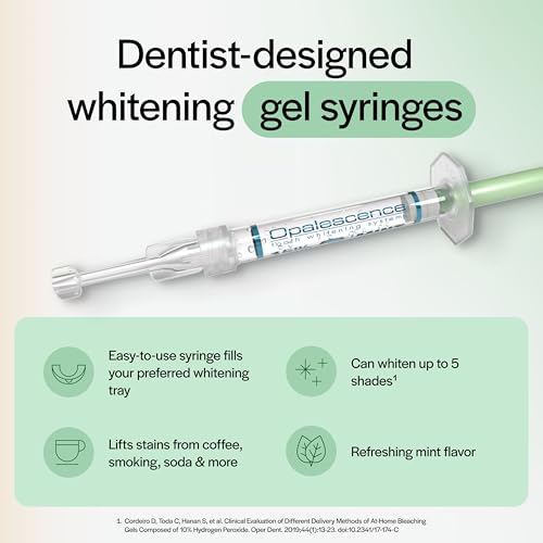 Opalescence 10% Teeth Whitening Kit - Gel Syringes Refills - Low Sensitivy (4 Packs / 8 Units) - Fluoride, Carbamide Peroxide - Made in The USA by Ultradent 5211-4
