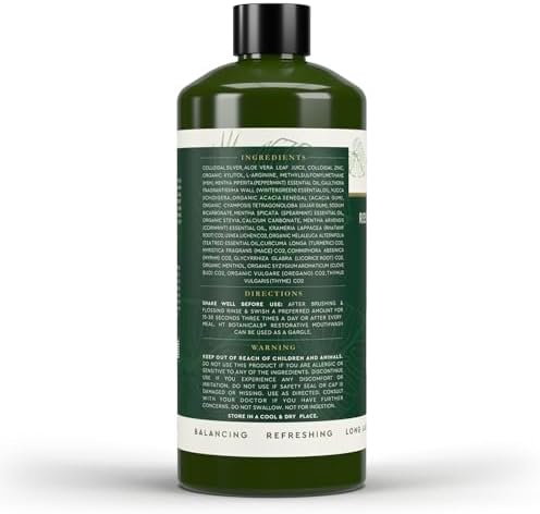 Nano Silver Mouthwash | All Natural | Adult Restorative Mouth Rinse | Aloe Vera, Colloidal Silver, & Tea Tree | Complete Oral Care & Fresh Breath | Fluoride, GMO, & Alcohol Free