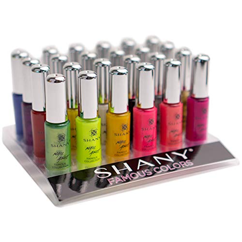 SHANY Nail Art Set Nail Polish - Glitter, Metallic, Pearls, Neon and Matte Nail Polish Nail Art Drawing Decoration Set With Built-in Thin Nail Art Brush - 24 Famous Colors Nail Polish Bulk