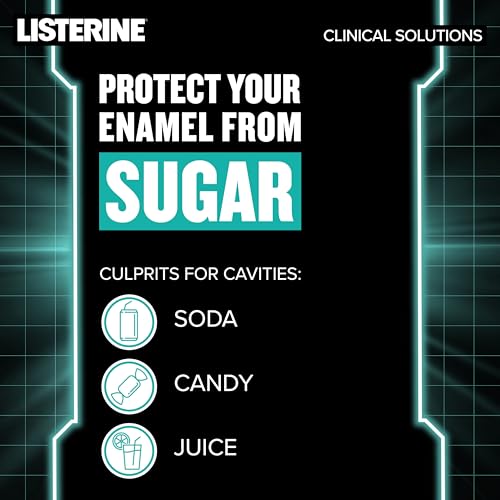 Listerine Clinical Solutions Mouthwash, Enamel Strength, Daily Anticavity Fluoride Mouthwash to Repair Tooth Enamel & Help Prevent Tooth Decay, Alpine Mint, 1 L, 2 Pack