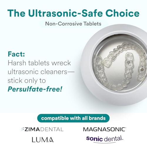 Weiss Naturals Retainer Cleaner Tablets, Invisalign Cleaner, Remove Stains, Odors & Plaque, FSA & HSA Eligible, PERSULFATE FREE Night Guard & Denture Cleaner 4-Month Supply, 120 Mint Scented Tablets
