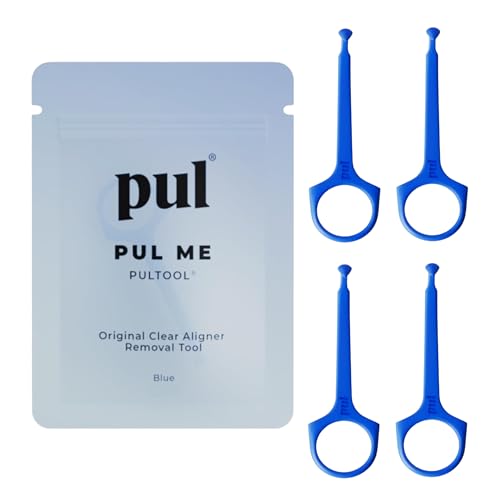 PUL Pack of 4 Reusable Clear Aligner Removal Tool — Compatible with Invisalign, Removable Braces, Retainers & Trays – Easy-to-Use Device Remover, Dental & Oral Hygiene Care Product – Blue