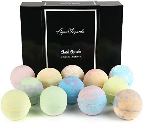 Luxury Bath Bombs for Women - Gift Set of 12 Large Bathbombs with Organic Essential Oils - Natural Vegan Soap for Moisturizing Fizzy Bubbles