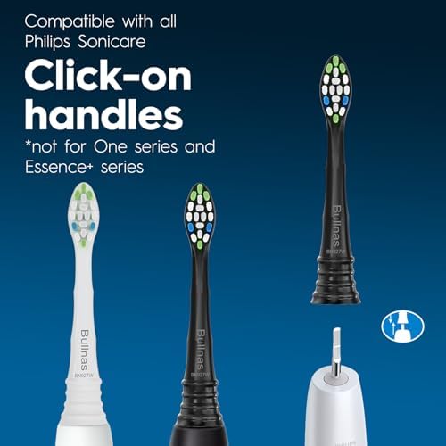 Replacement Brush Heads Compatible with Philips Sonicare ProtectiveClean 6100, 5100, 4100 Electric Toothbrush, W Toothbrush Head for Sonicare 6062/95, Black, 12 Count