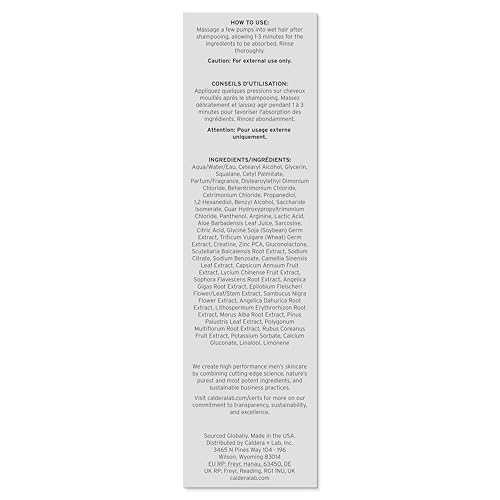 Caldera + Lab The Conditioner | Men’s Moisturizing Hair Conditioner, Hydrating & Nourishing for Soft, Shiny Hair, Dermatologically Tested - All Hair Types