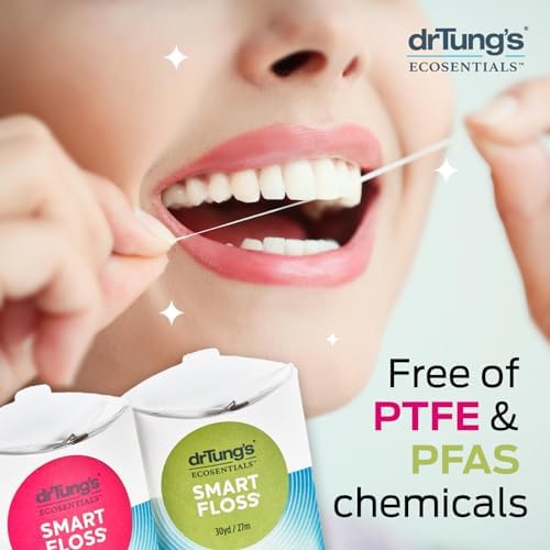 DrTung's Smart Floss, 30 yds, Dental Floss - Natural Cardamom Flavor Colors May Vary (3 Pack)