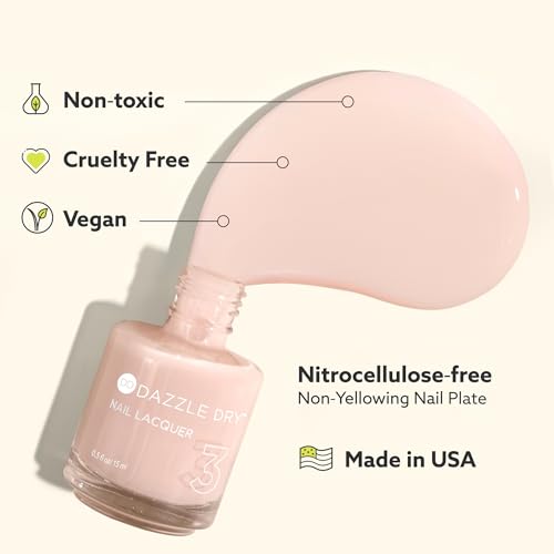 Dazzle Dry Nail Lacquer (Step 3) - Yoga Mama - A light chalky bubblegum pink. Full coverage cream. (0.5 fl oz)