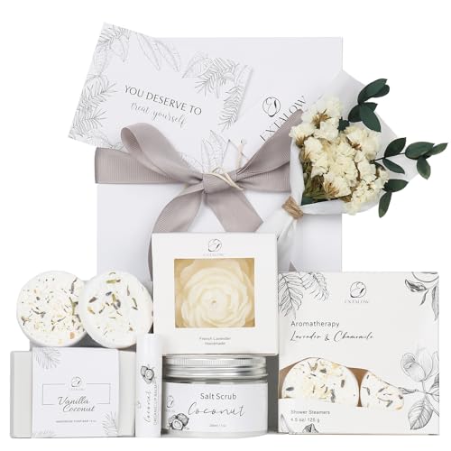Spa Gifts for Women Bath and Body Gift Basket Mothers Day Gifts Coconut Lavender Home Spa Set Self Care Gift for Mom Sister Her Wife Birthday Gifts Spa Kit Care Package Thank You Gift