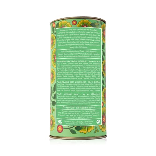 SPA CEYLON Peace Wellness Trio Set | Spa Essentials | Body Care | Ayurvedic | natural ingredients | Pampering Kit | Gifting