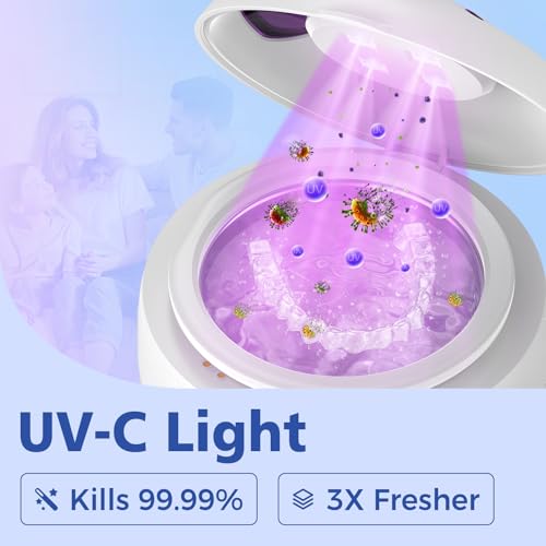 New Ultrasonic Retainer Cleaner Machine with Removable Inner Tank for Aligners, Mouth Guards, Jewelry – 180ml Capacity, 45kHz Ultrasonic Cleaner, 3 Modes, Digital Timer, Smart Pause & Quiet to 30dB