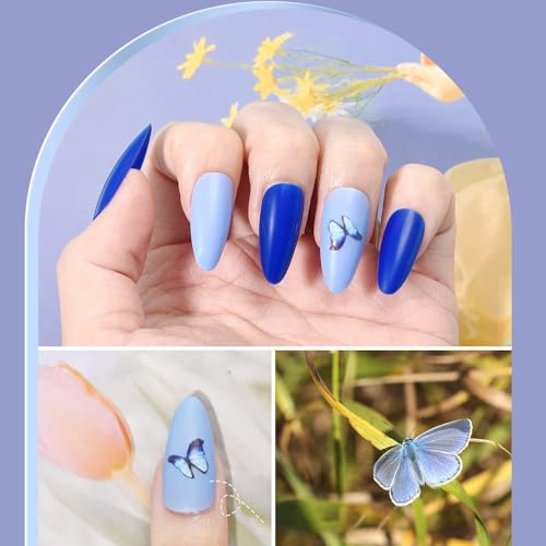 TsMADDTs Press On Nails Almond, 24 Colors 720PCS Short Fake Nails with Glues, Stickers, Tweezer for Women