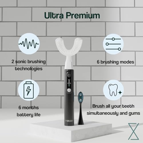 Y-Brush New Ultra Premium 2025 - Sonic Toothbrush 6 Brushing Modes - 6-Month Battery with USB-C, Advanced Plaque Removal, Whitening Technology, Clinically Proven - Adult