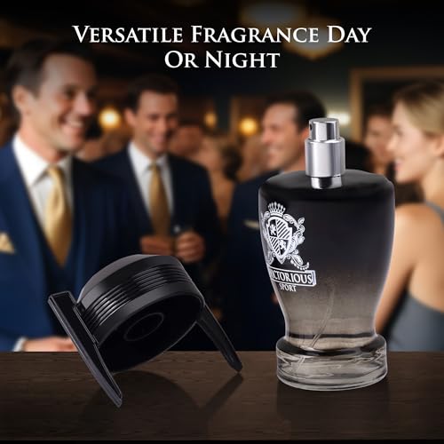 Victorious Sport Eau De Toilette for Men 3.4 fl oz- A Fragrance Built for Champions - Spicy, Sweet & Lemon Warm Base of vanilla, Tonka Bean & Amber Ideal Gift For Special Occasion Elegant