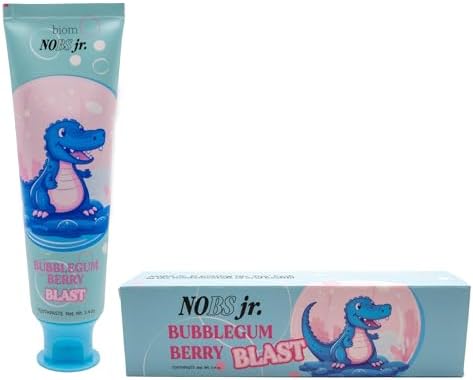 NOBS Jr. Kids Nano Hydroxyapatite Toothpaste – Fluoride Free, SLS-Free, Remineralizing - Dentist Formulated - Bubblegum Berry