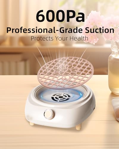 Nail Dust Collector for Nail Tech - Quiet & Powerful 3rd Generation Vacuum Nail Fan Dust Collector Vent, Must Have Nails Tools & Accessories for Nail Art, Professional Nail Tech Supplies