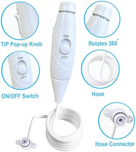 Oral Hygiene Accessories Replacement Hose and Handle Parts Compatible with Waterpik' Water flosser WP-100 WP-300 WP-660 WP-900, Pack of 1 Handle Hose