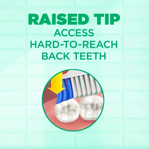 GUM Super Tip Toothbrush, Soft Bristle Toothbrush for Adults with Tongue Cleaner, Compact Head, 1ct (Pack of 12)