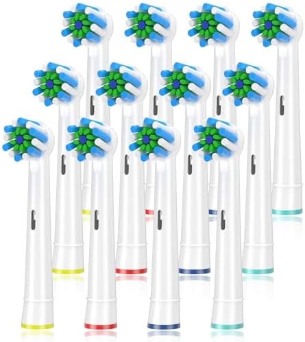 Replacement Brush Heads Fit for Braun Oral b, Compatible with Oral-B Pro 1000/2000/3000/5000/6000 Smart and Genius Electric Toothbrush, 12 Pcs (White)