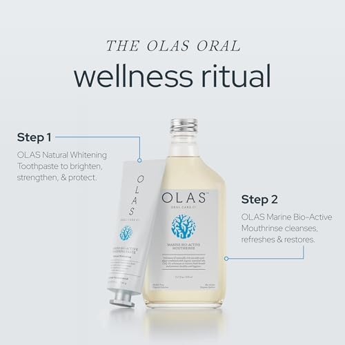 OLAS Marine Bio-Active Toothpaste - Whitening, Fluoride Free Toothpaste - Promote a Healthy Oral Microbiome & Natural Fresh Breath - SLS Free & Dentist Formulated Xylitol Toothpaste (3.5oz)