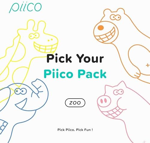 Piico Unflavored Kids Floss - No Fluoride Dual Line Dental Floss Picks - Fun Oral Care in Colorful Floss Sticks Design - Kids Flossers Prevent Tooth Decay & Gum Disease - 240 Count Zoo & Travel Case