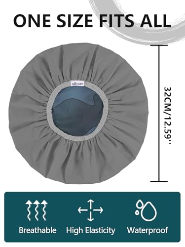 Years calm Men Shower Cap Reusable Waterproof, Dual-Layer Design, Double-Sided Use,Protects Hair in Shower, Spa, Travel & Cooking, Adjustable Elastic for Comfortable Fit (Blue Disguise, One Size)