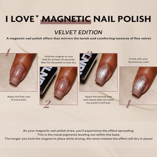 ILNP Darkest Hour - Black-Based Blue Magnetic Shimmer Nail Polish - Vegan, Cruelty Free, Non Toxic